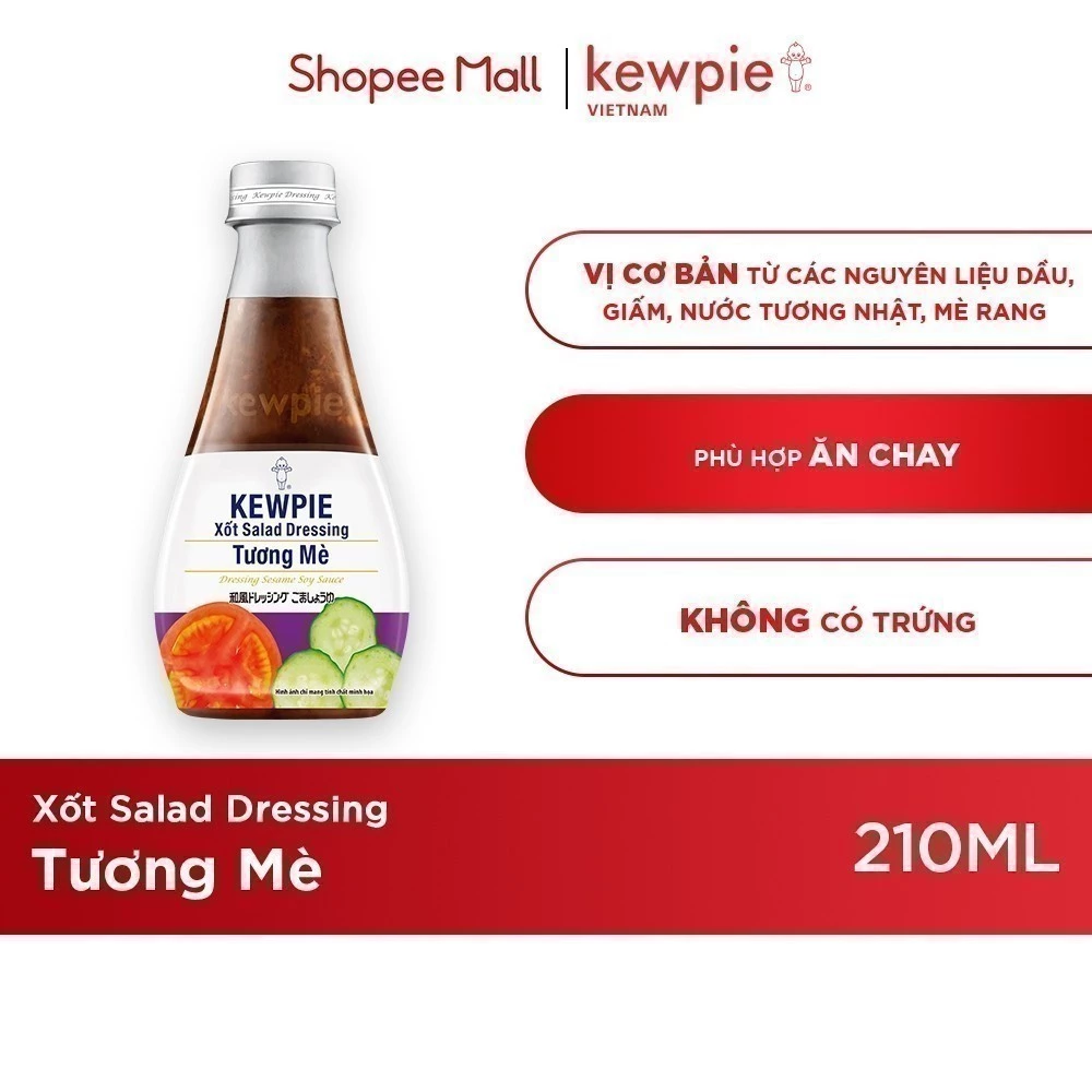 Xốt Salad Dressing Tương Mè Kewpie 210ml Chai Nhỏ Tiện Lợi