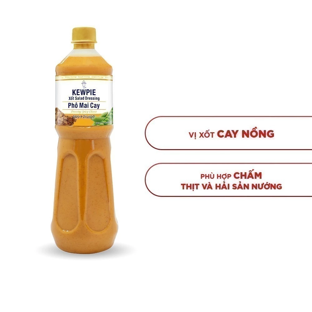 Xốt Salad Dressing Phô Mai Cay Kewpie 1L Bùng Nổ Vị Giác, Nâng Tầm Mọi Món Ăn