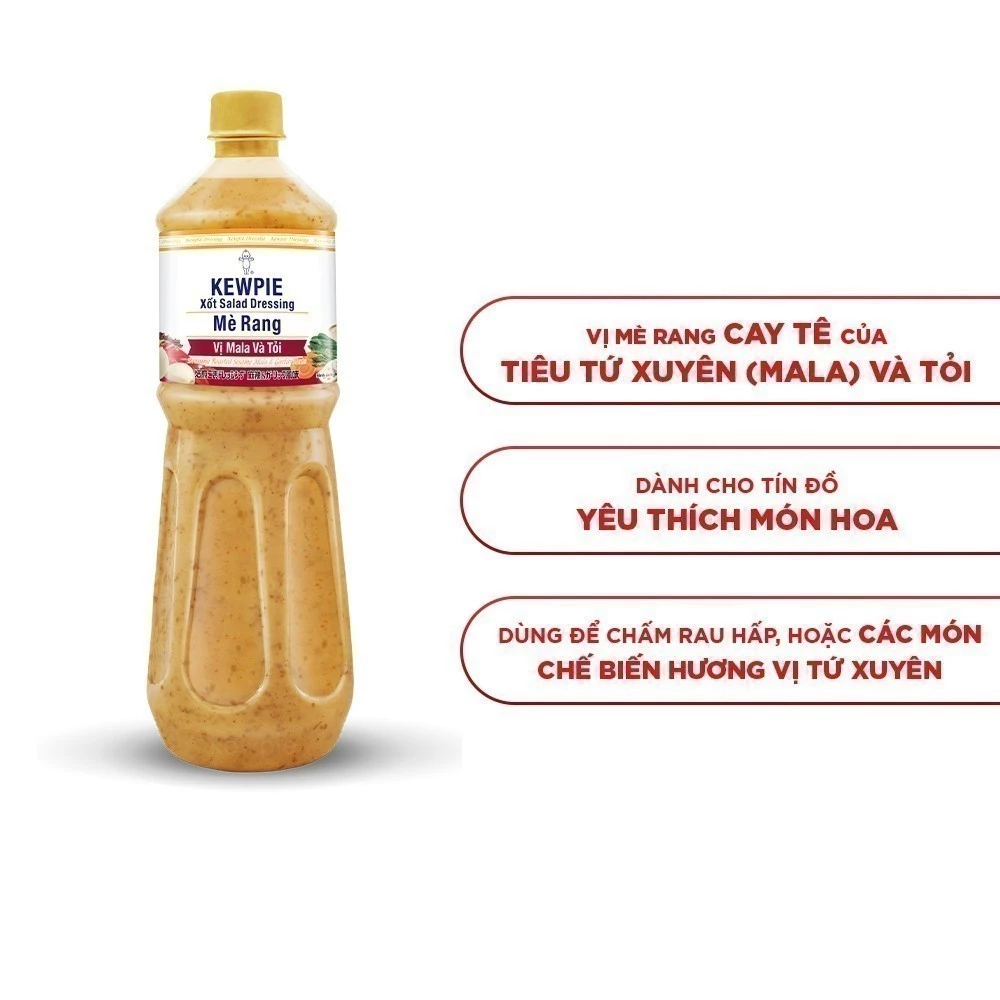 Nước Xốt Mè Rang Vị Mala Và Tỏi Kewpie Chai 1L Khám Phá Hương Vị Bùng Nổ Từ Nhật Bản