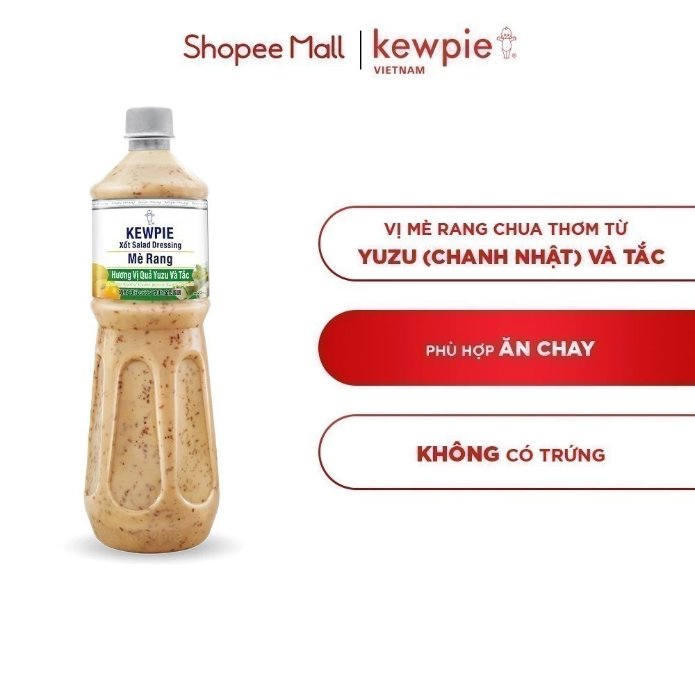 Xốt Mè Rang Kewpie Hương Vị Yuzu Và Tắc 1L Ăn Chay Nâng Tầm Ẩm Thực Chay Đầy Tinh Tế