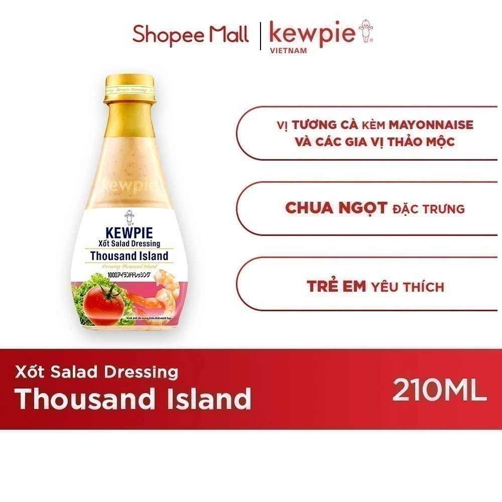 Xốt Salad Dressing Thousand Island Kewpie 210ml Chai Nhỏ Tiện Lợi