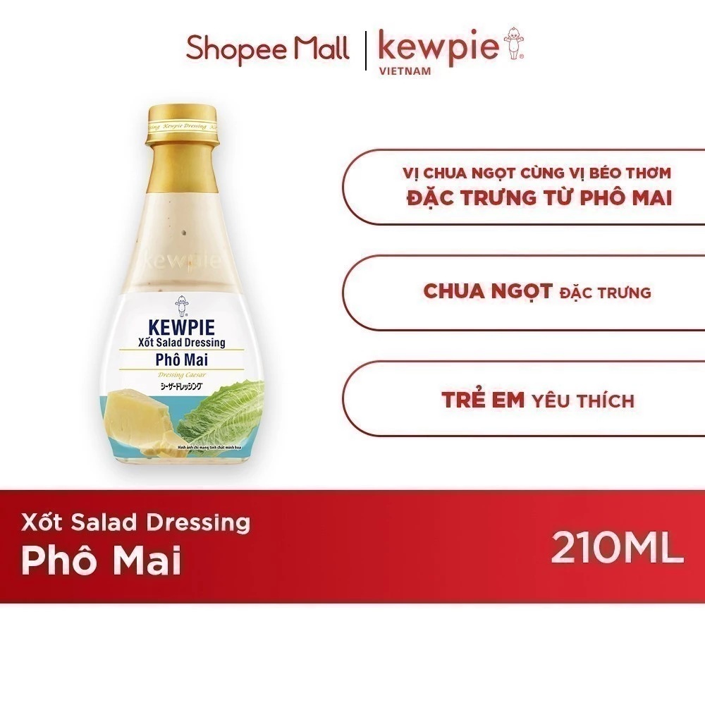 Xốt Salad Dressing Phô Mai Kewpie 210ml Chai Nhỏ Tiện Lợi