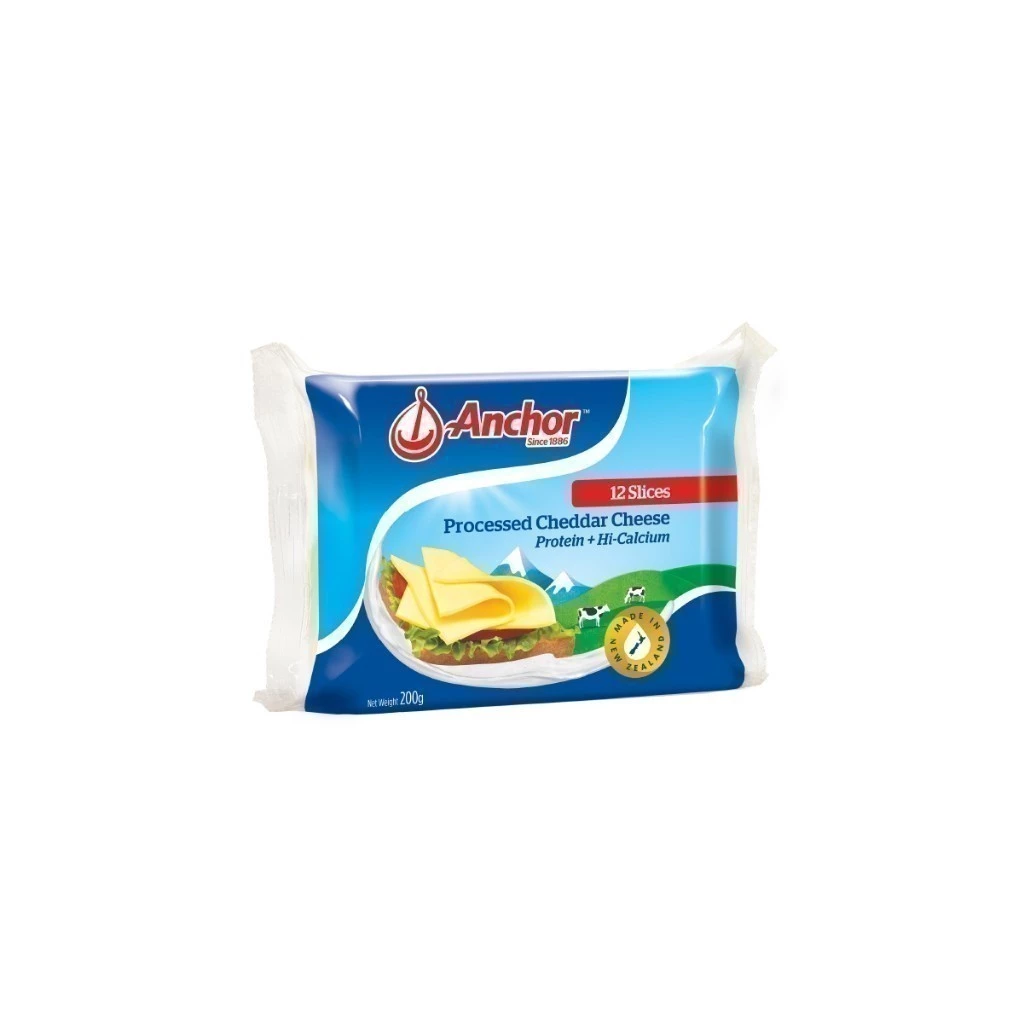 Phô Mai Lát Anchor Cheddar 200gram 12 Miếng Biểu Tượng Chất Lượng Từ Đồng Cỏ New Zealand