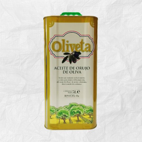Dầu Oliu Pomace Oliveta Canh Thiếc (5L/Bình, 4 Bình/Thùng) - Giải Pháp Chiên Nấu An Toàn Và Tiết Kiệm